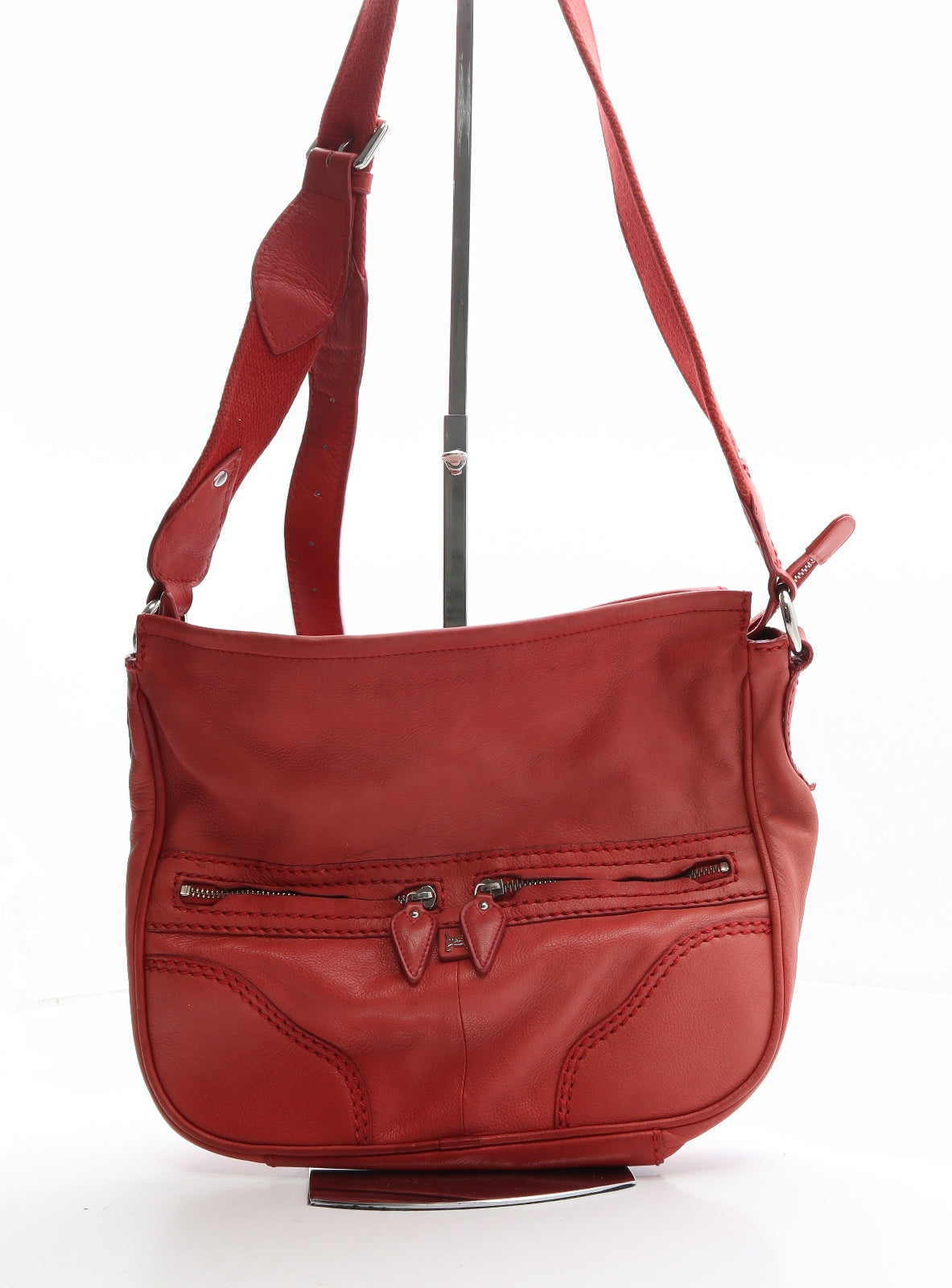 Radley Womens Red Leather Crossbody Size Medium