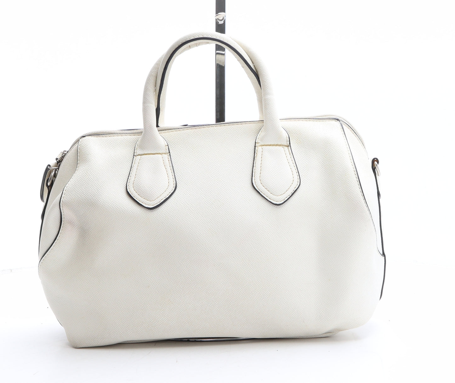 Preworn Womens Ivory Polyethylene Top Handle Bag Size Medium