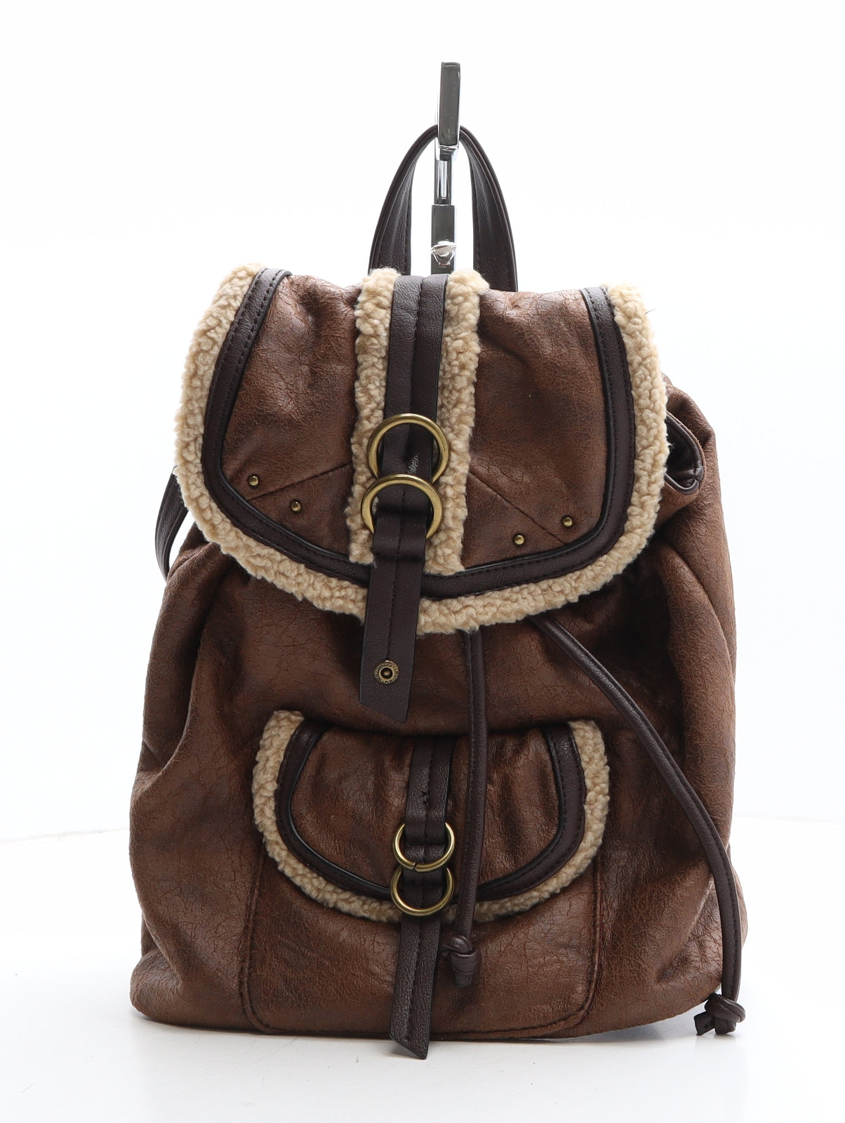 Marks and Spencer Womens Brown Polyethylene Backpack Size Medium