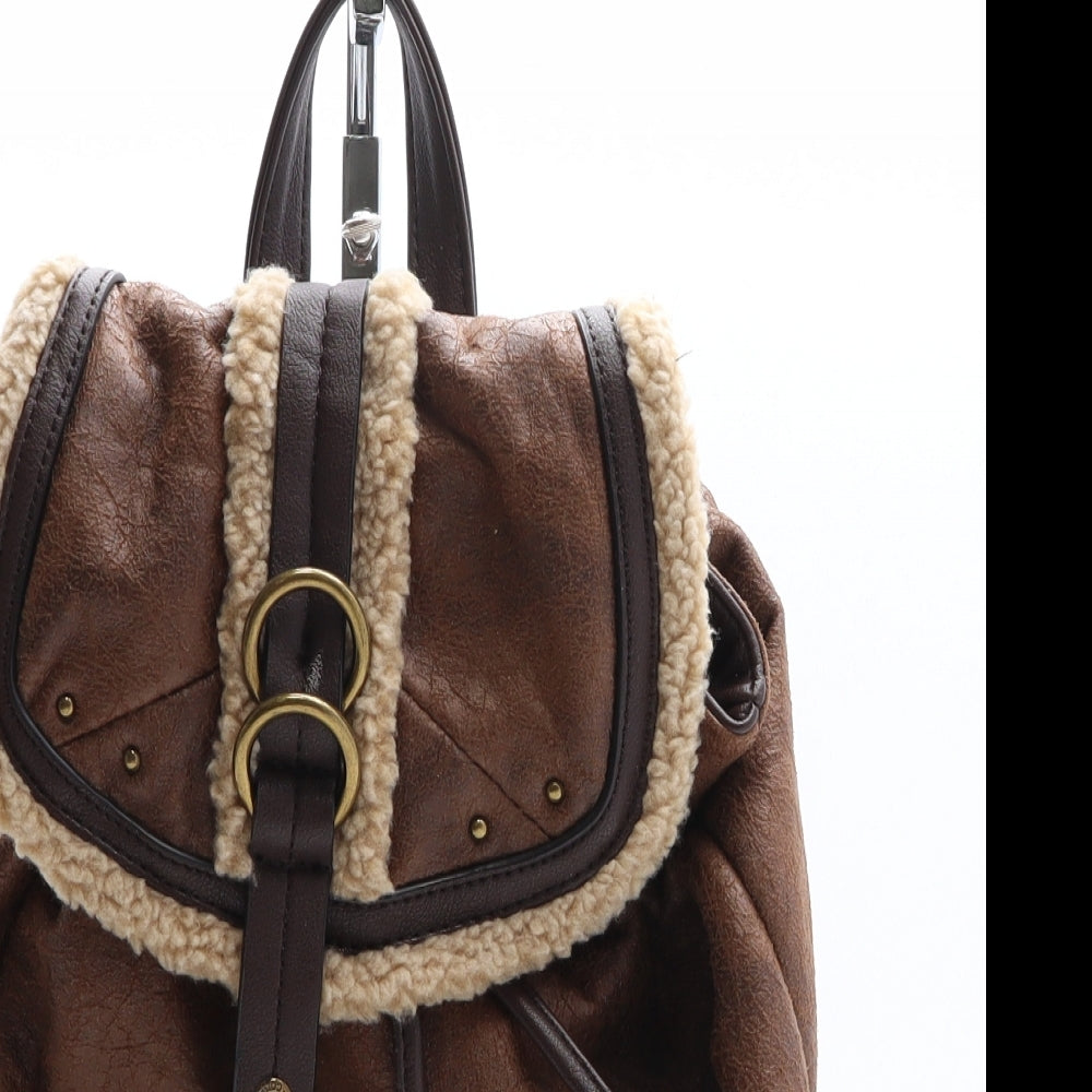 Marks and Spencer Womens Brown Polyethylene Backpack Size Medium