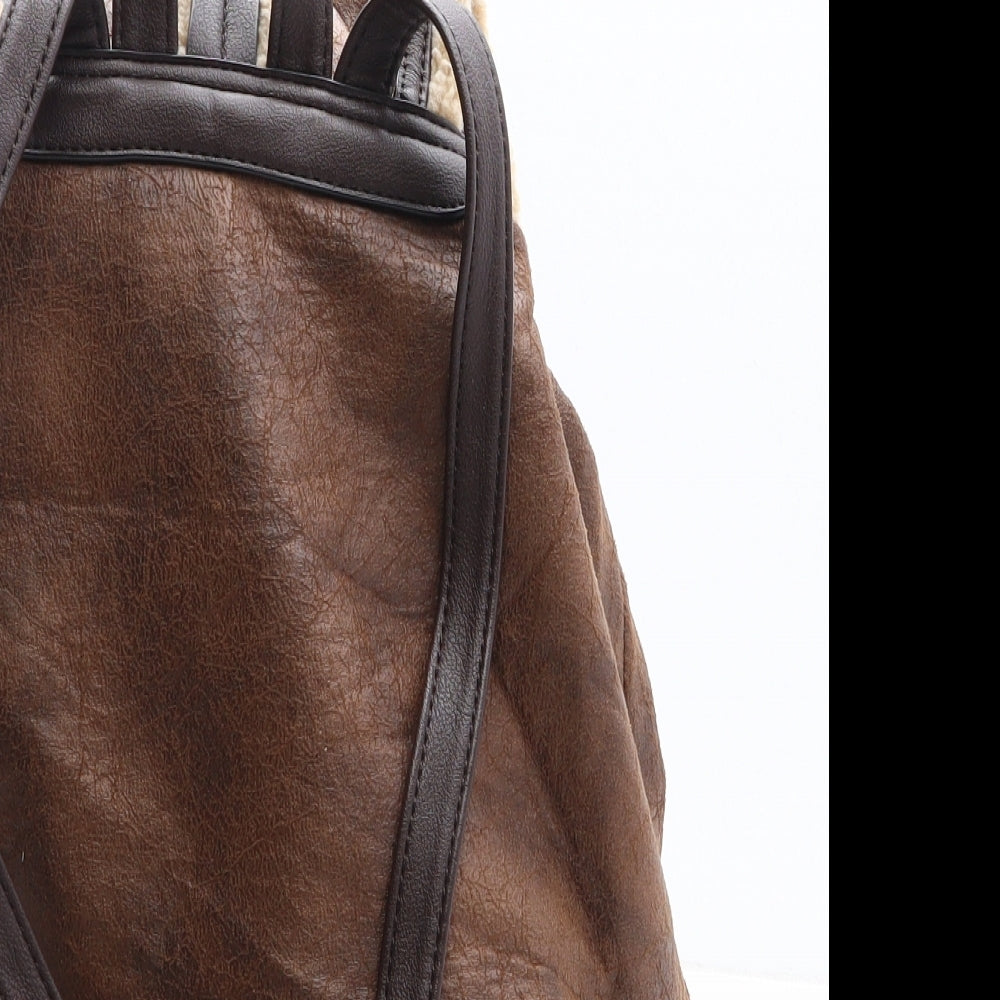 Marks and Spencer Womens Brown Polyethylene Backpack Size Medium