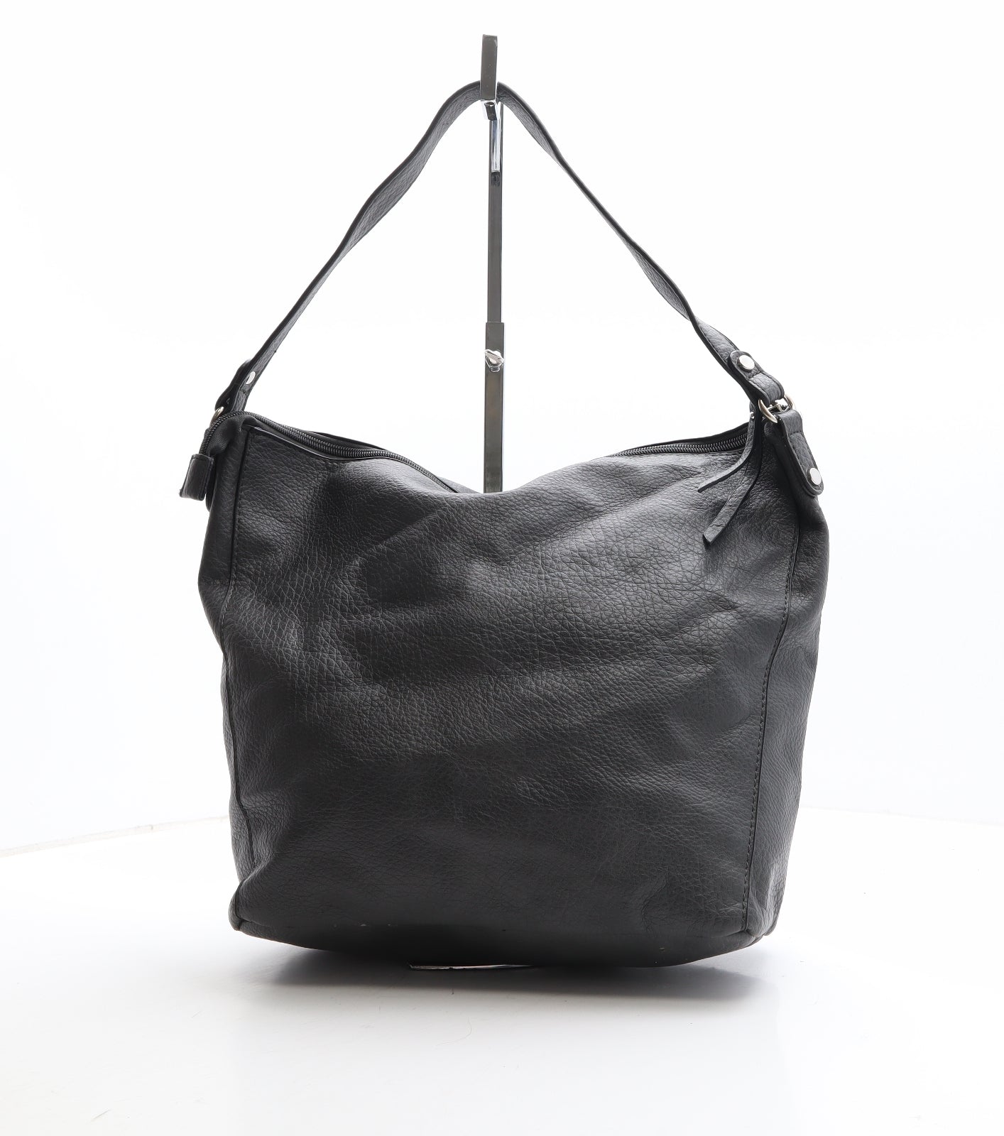 F&F Womens Black Polyethylene Shoulder Bag Size Large