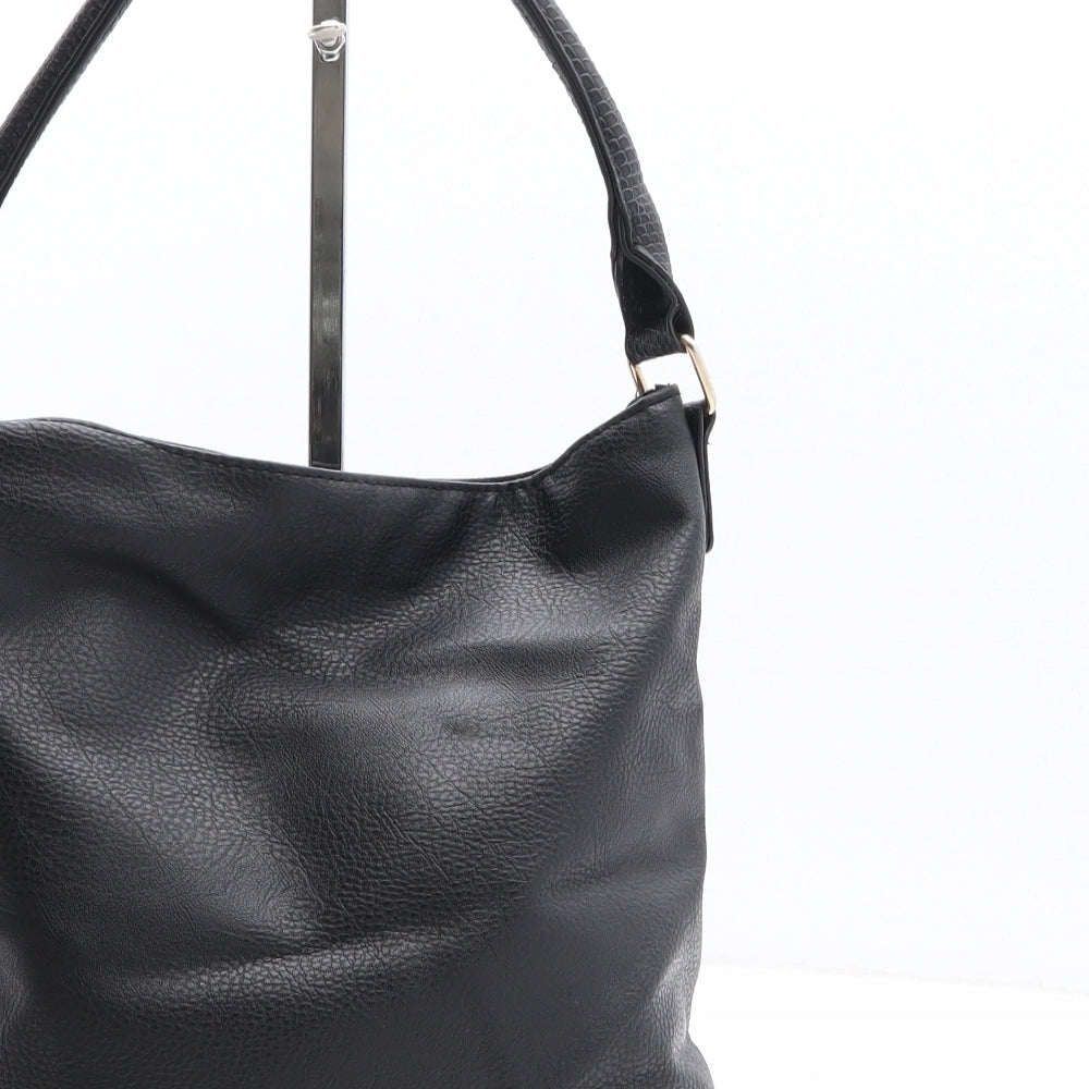 Preworn Womens Black Polyethylene Top Handle Bag Size Medium