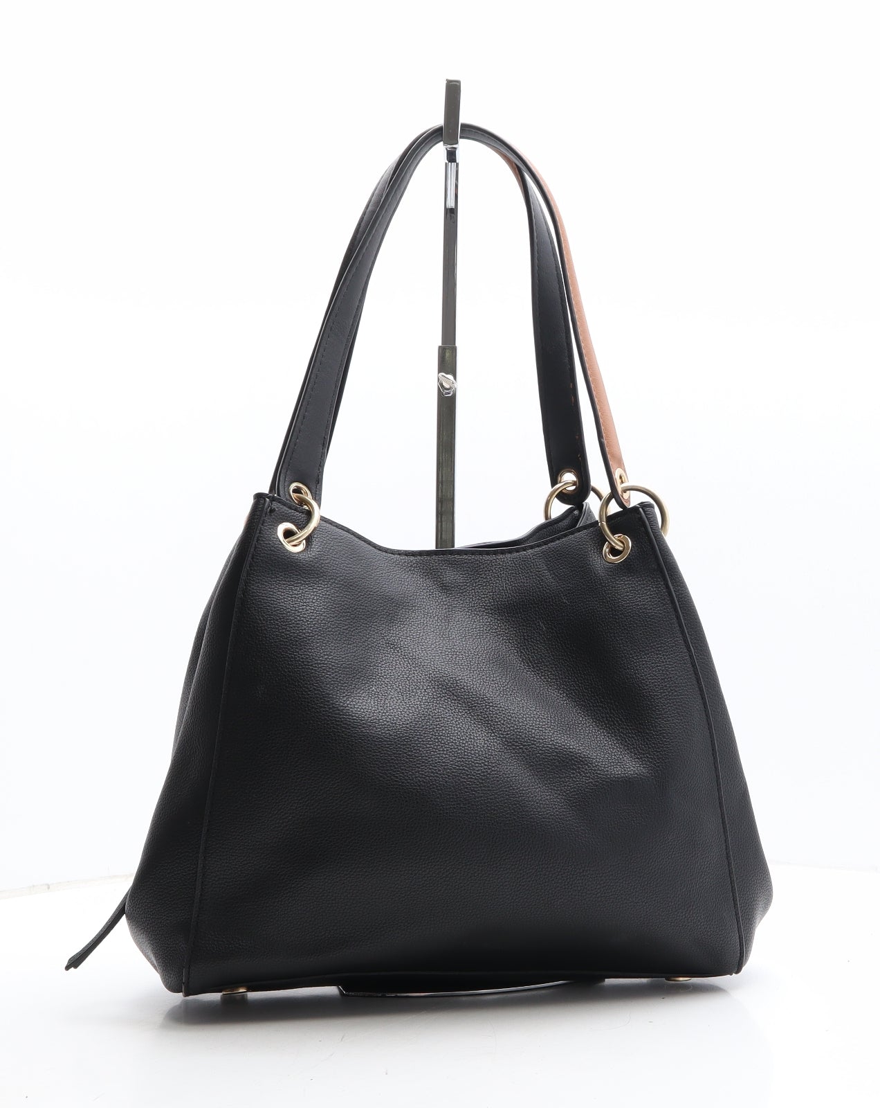 Principles Womens Black Polyethylene Shoulder Bag Size Large