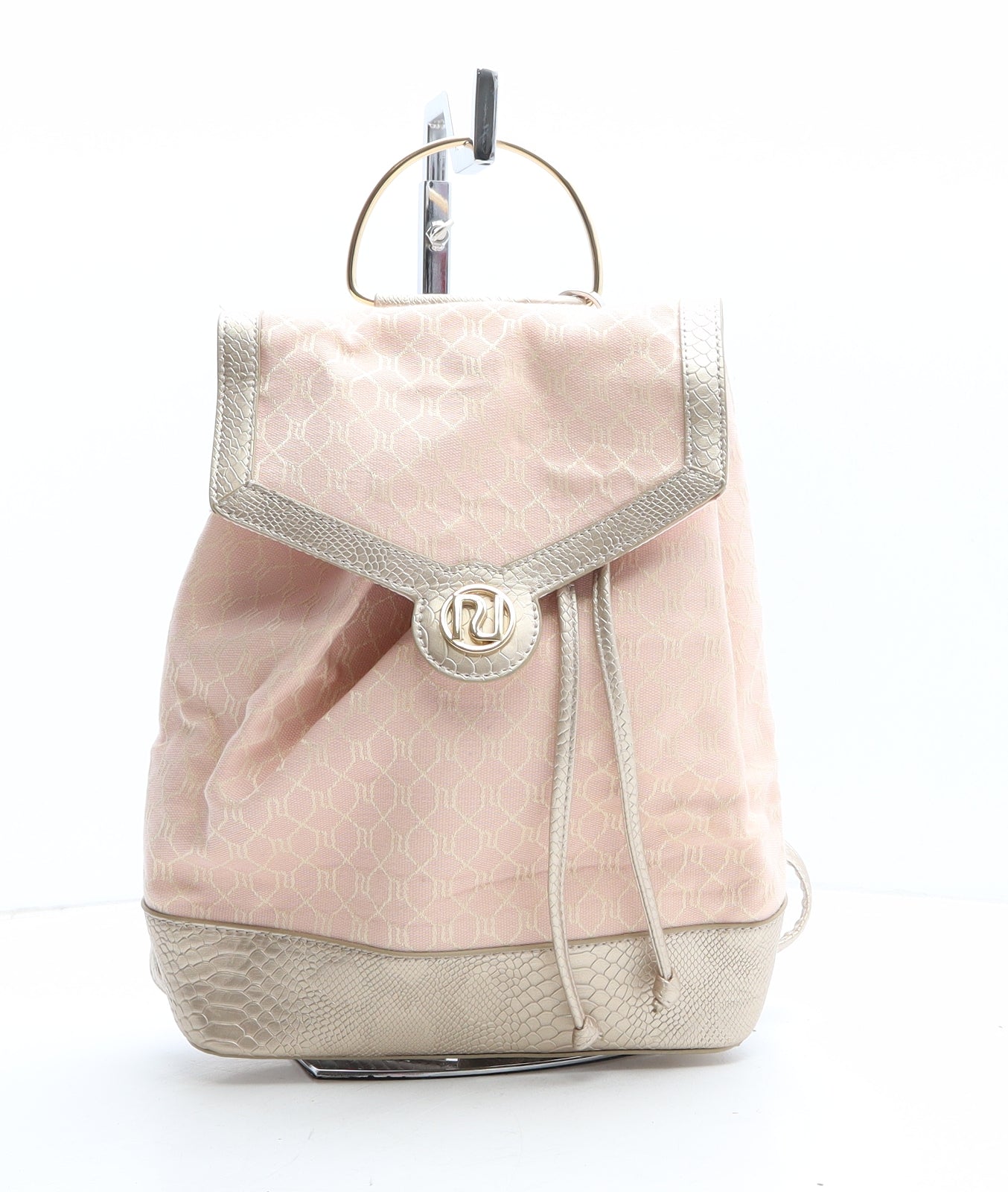 River Island Womens Pink Geometric Polyester Backpack Size Medium