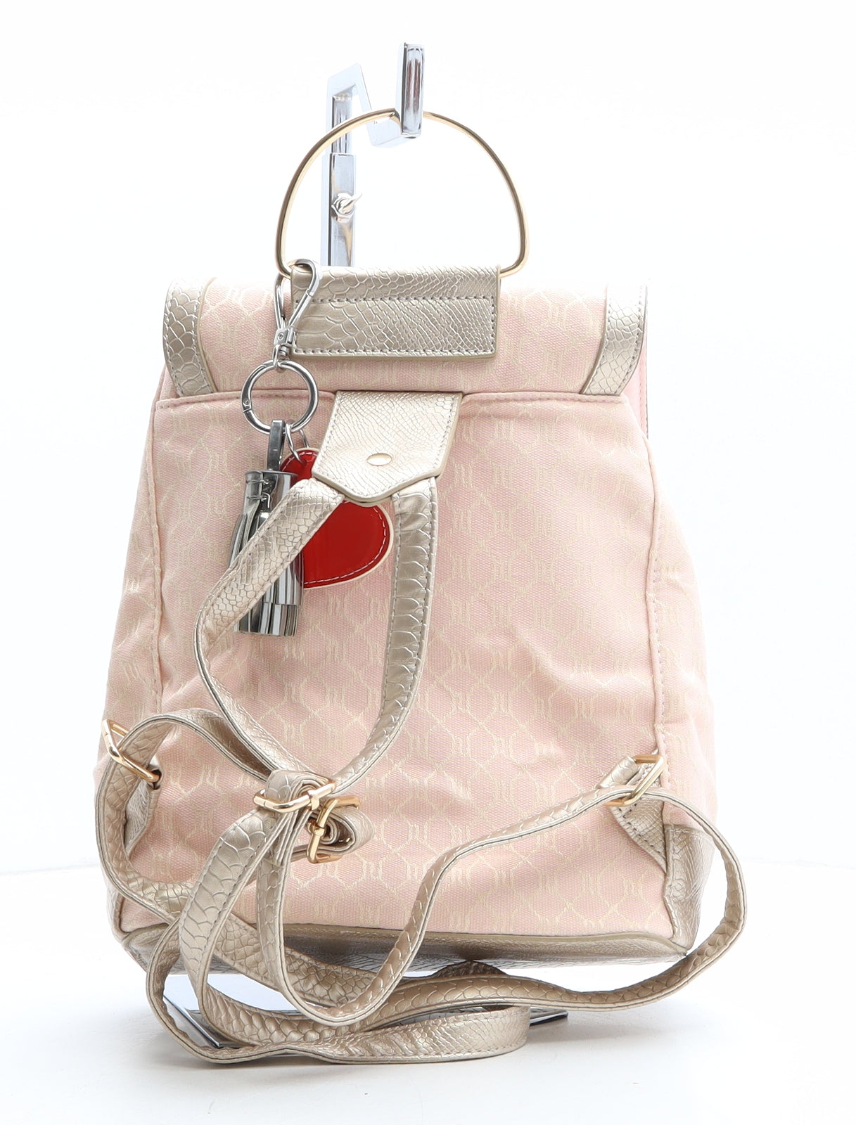 River Island Womens Pink Geometric Polyester Backpack Size Medium
