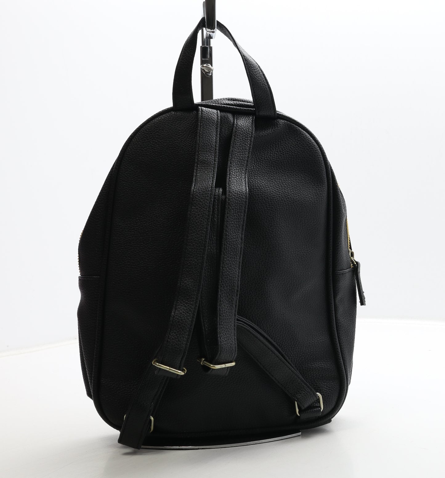 Natalie Andersen Womens Black Polyurethane Backpack Size Medium