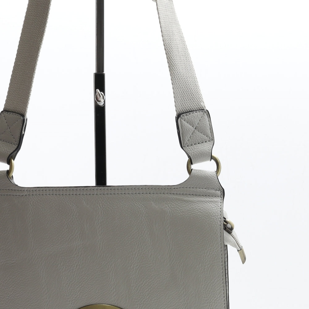 Preworn Womens Grey Polyurethane Crossbody Size Medium