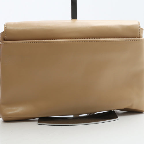 Preworn Womens Beige Polyurethane Clutch Size Small - Croc Texture