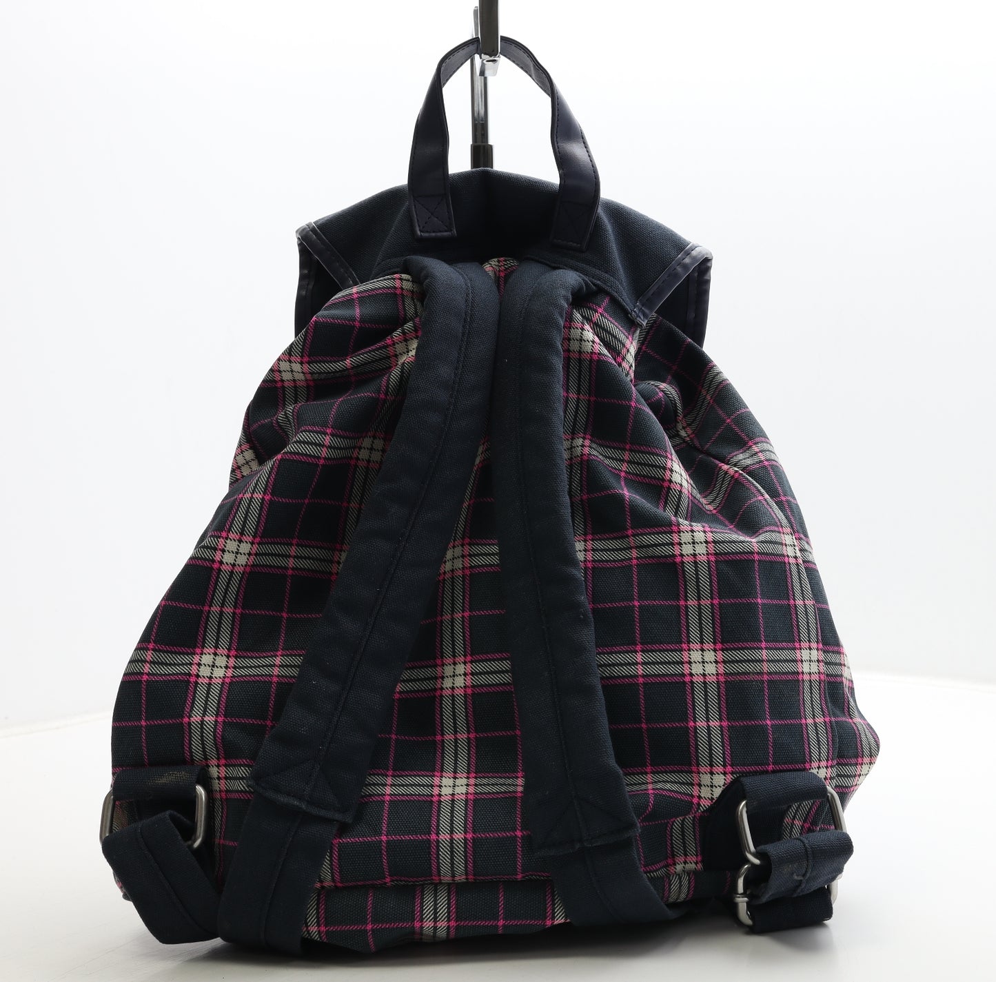 Jack Wills Womens Blue Plaid Cotton Backpack Size Large