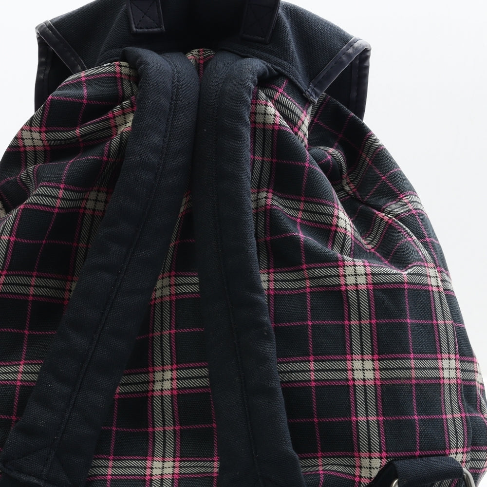 Jack Wills Womens Blue Plaid Cotton Backpack Size Large