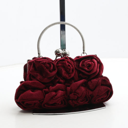New Look Womens Red Polyester Clutch Size Small - Flower Detail