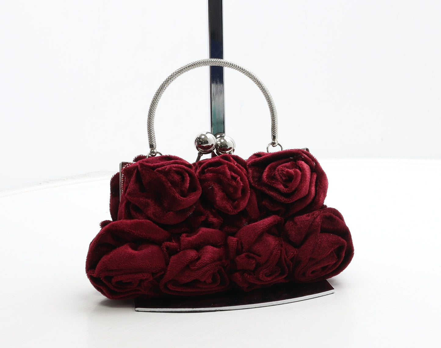 New Look Womens Red Polyester Clutch Size Small - Flower Detail