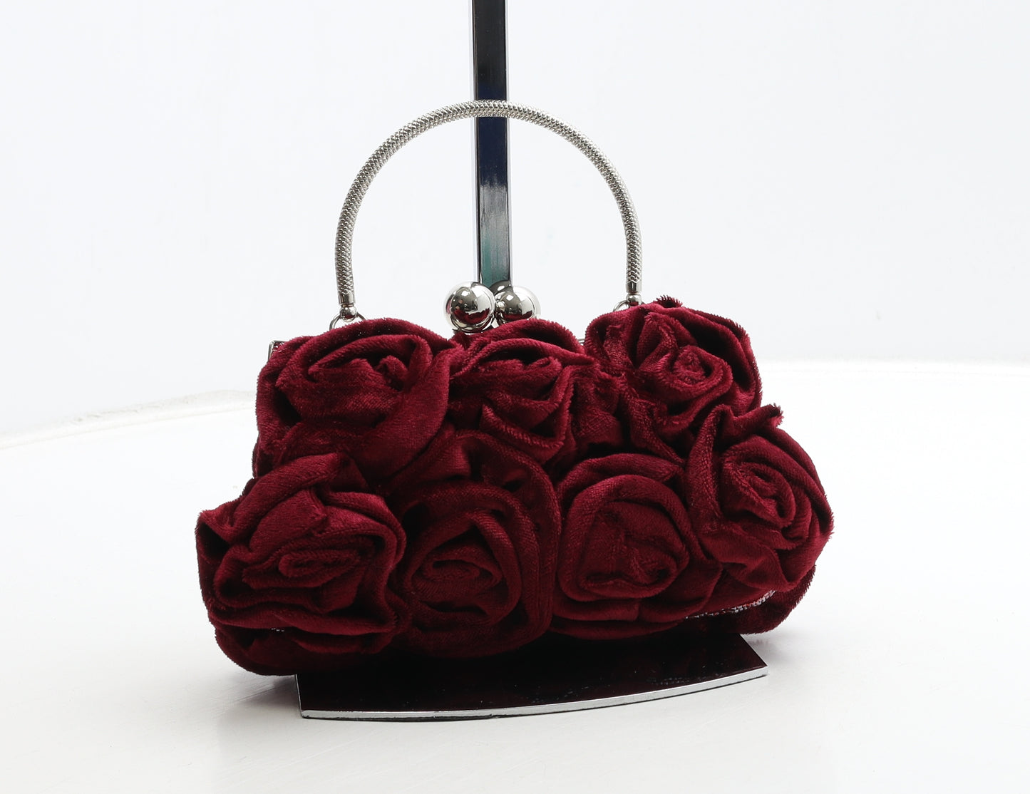 New Look Womens Red Polyester Clutch Size Small - Flower Detail