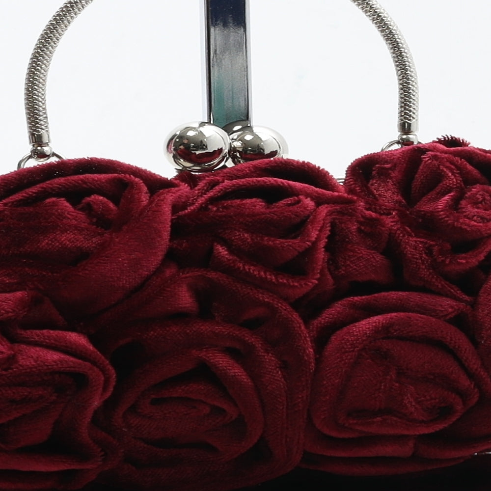 New Look Womens Red Polyester Clutch Size Small - Flower Detail