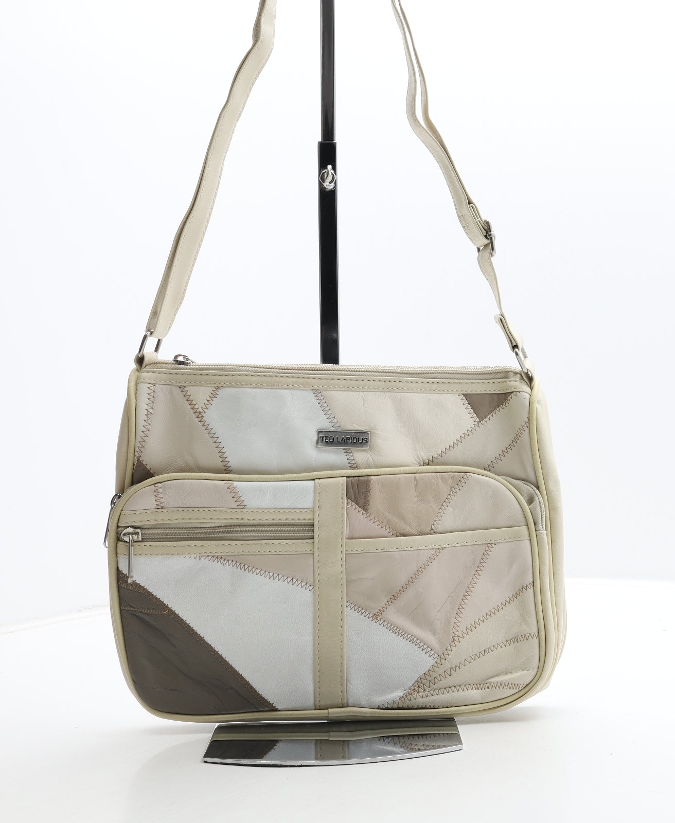 TED LAPIDUS Womens Beige Leather Crossbody Size Medium