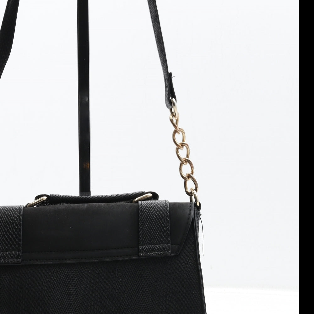 River Island Womens Black Polyurethane Satchel Size Small