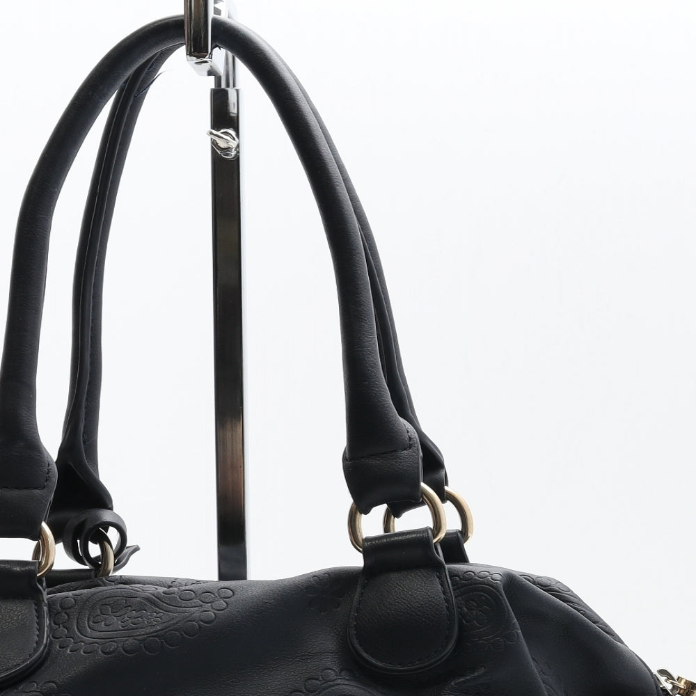 Marks and Spencer Womens Blue Paisley Polyurethane Top Handle Bag Size Medium