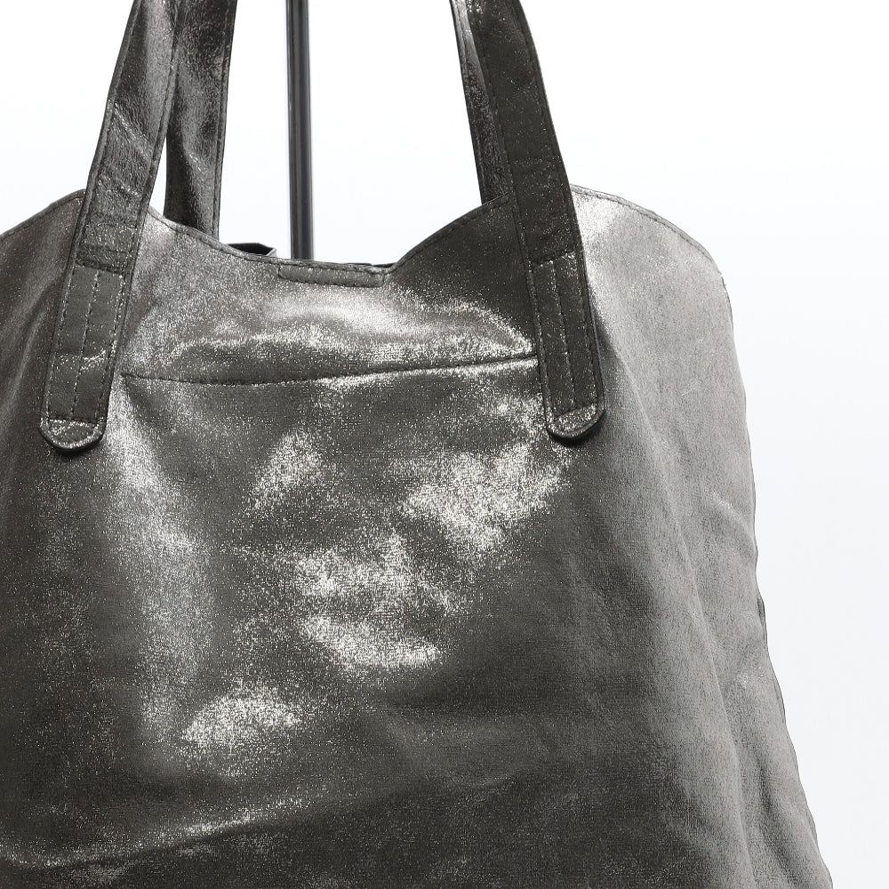 Atmosphere Womens Silver Polyurethane Top Handle Bag Size Large