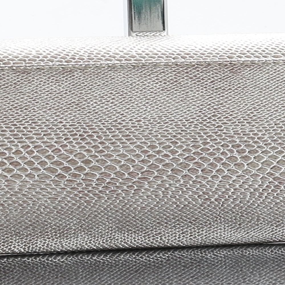 Pilar Abril Womens Gold Polyurethane Clutch Size Small - Croc Texture
