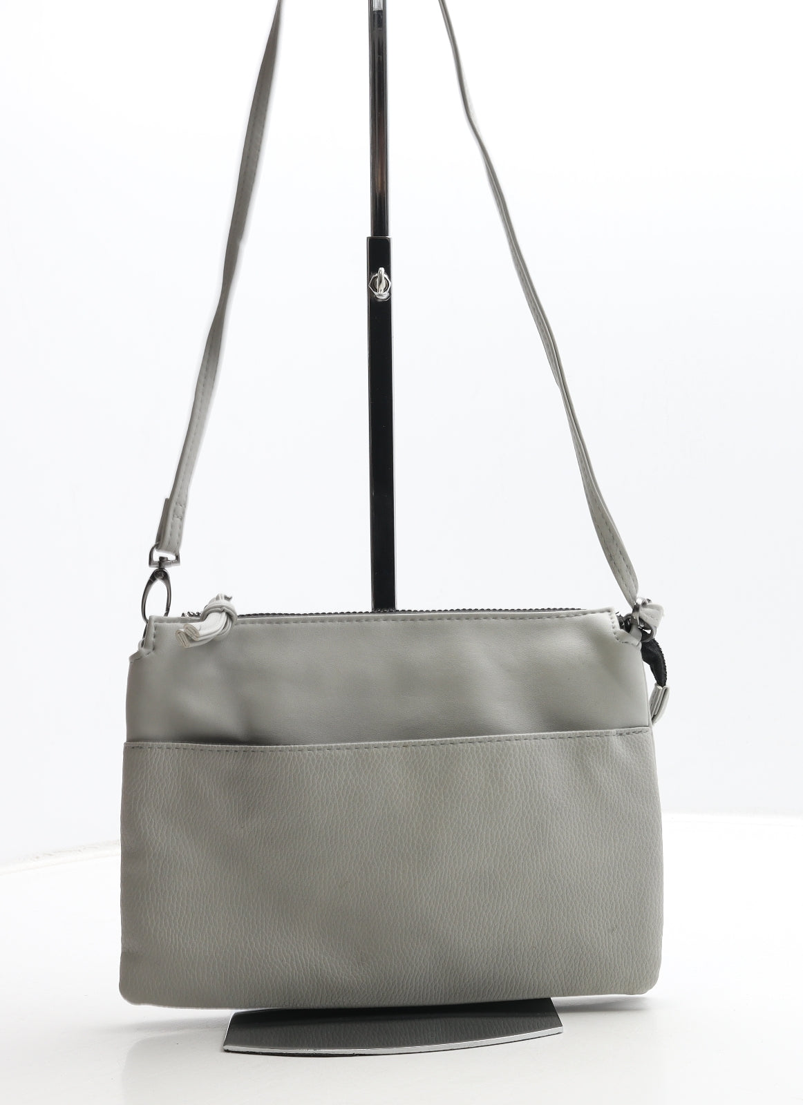 Atmosphere Womens Grey Polyurethane Crossbody Size Small