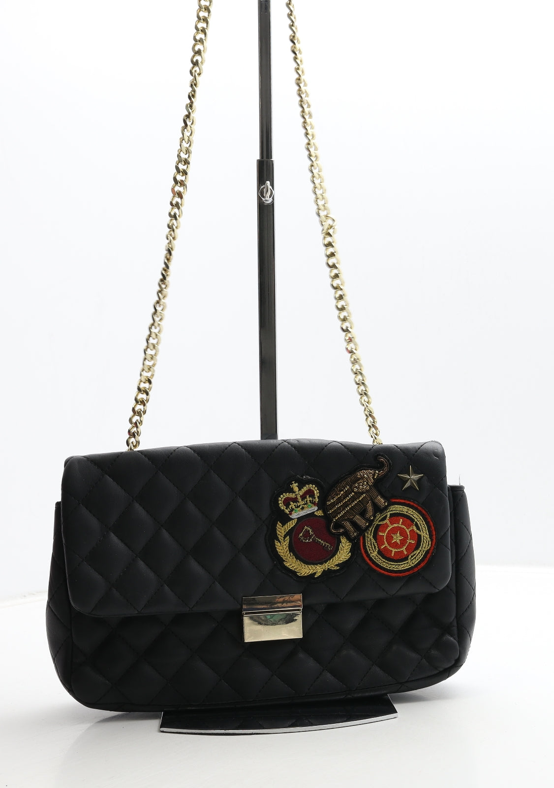 Zara Womens Black Polyamide Shoulder Bag Size Small - Elephant Detail