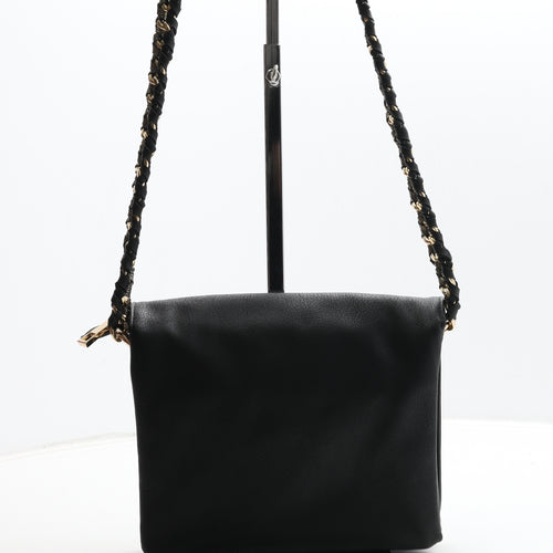 Preworn Womens Black Polyurethane Crossbody Size Small