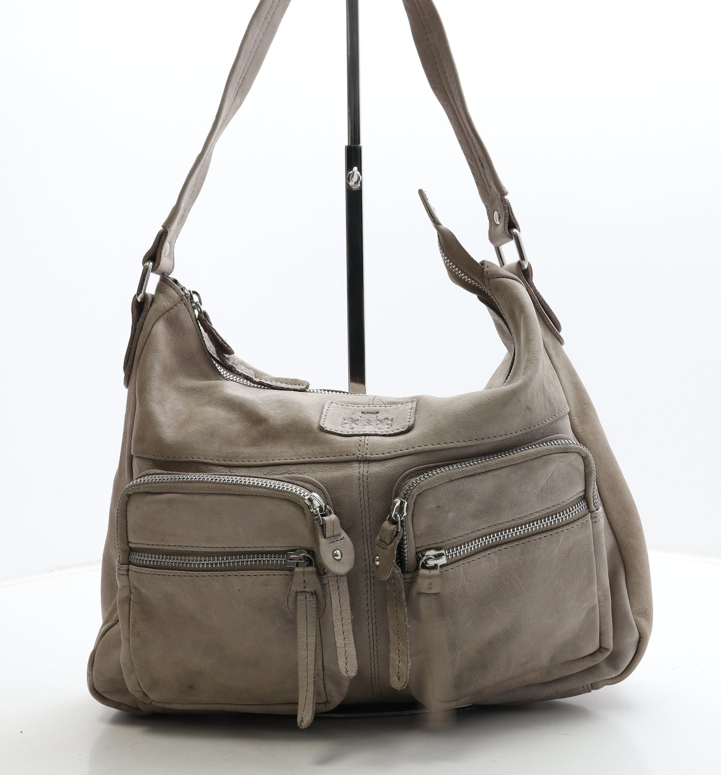 Rowallan Womens Beige Leather Shoulder Bag Size Medium