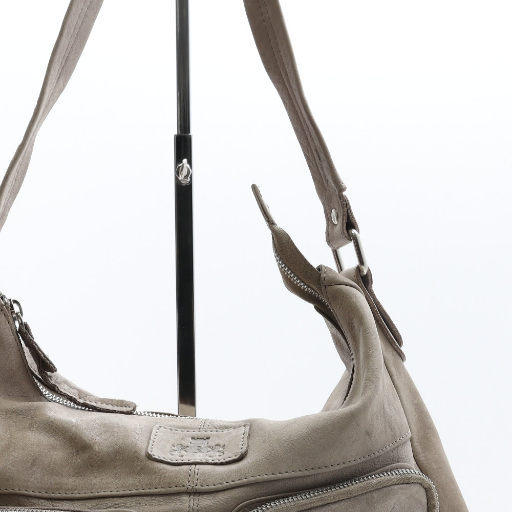 Rowallan Womens Beige Leather Shoulder Bag Size Medium