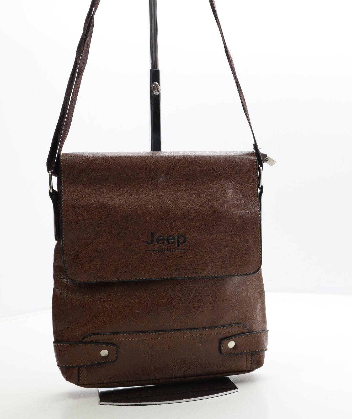 Jeep Womens Brown Leather Crossbody Size Medium