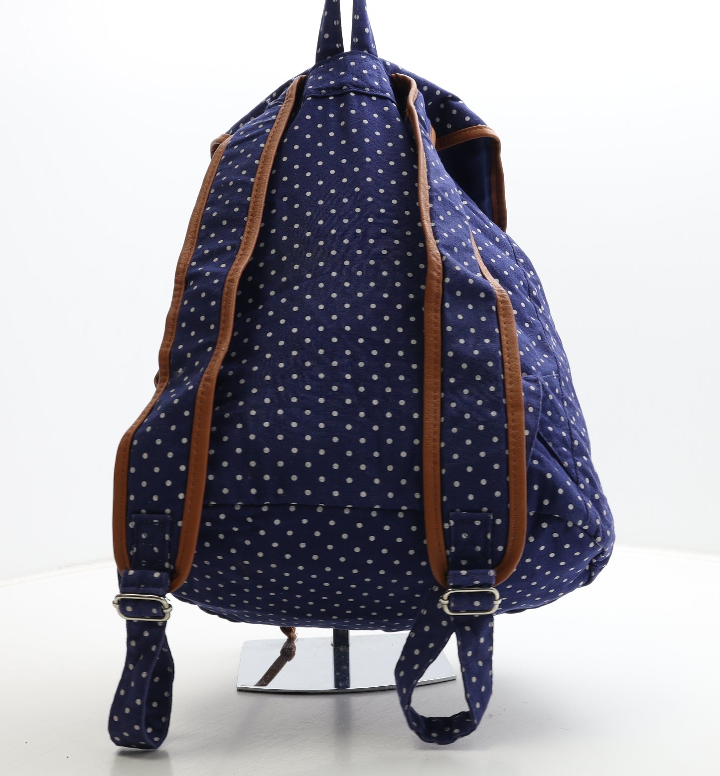 Festival Womens Blue Polka Dot Cotton Backpack Size Large