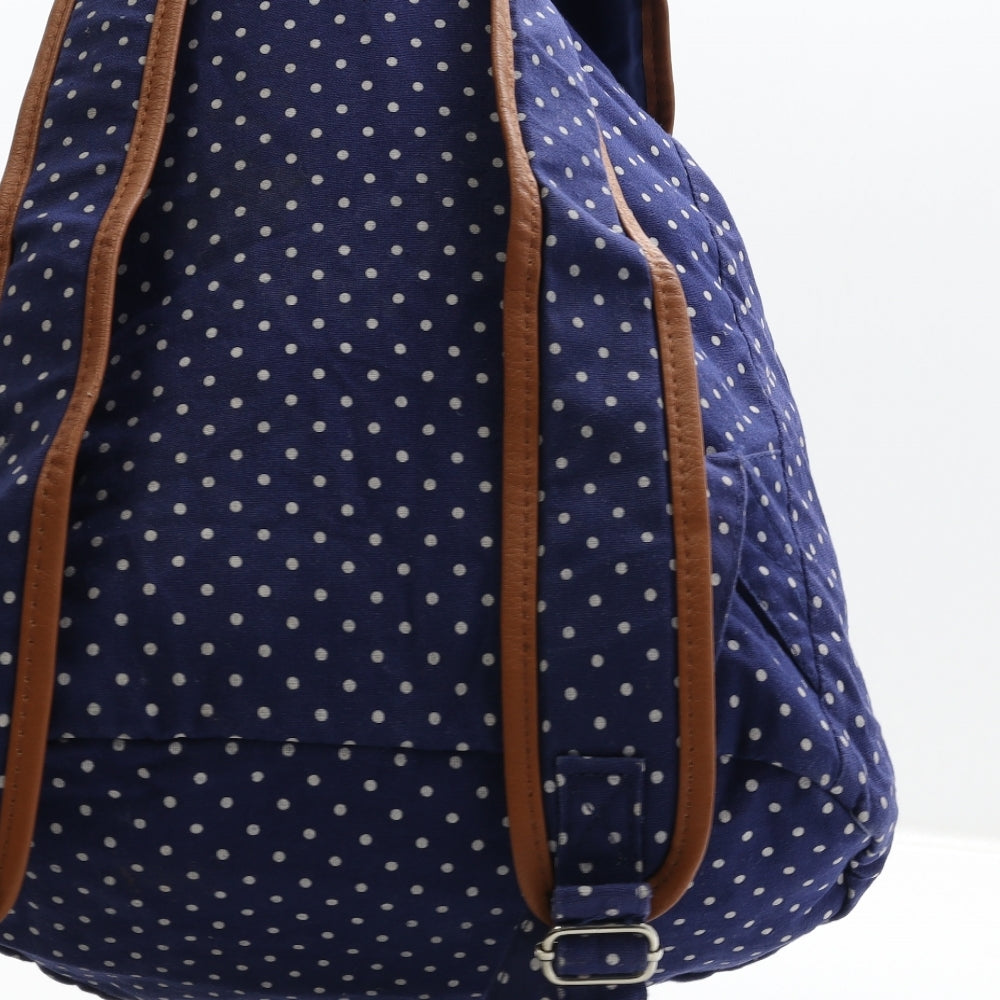Festival Womens Blue Polka Dot Cotton Backpack Size Large