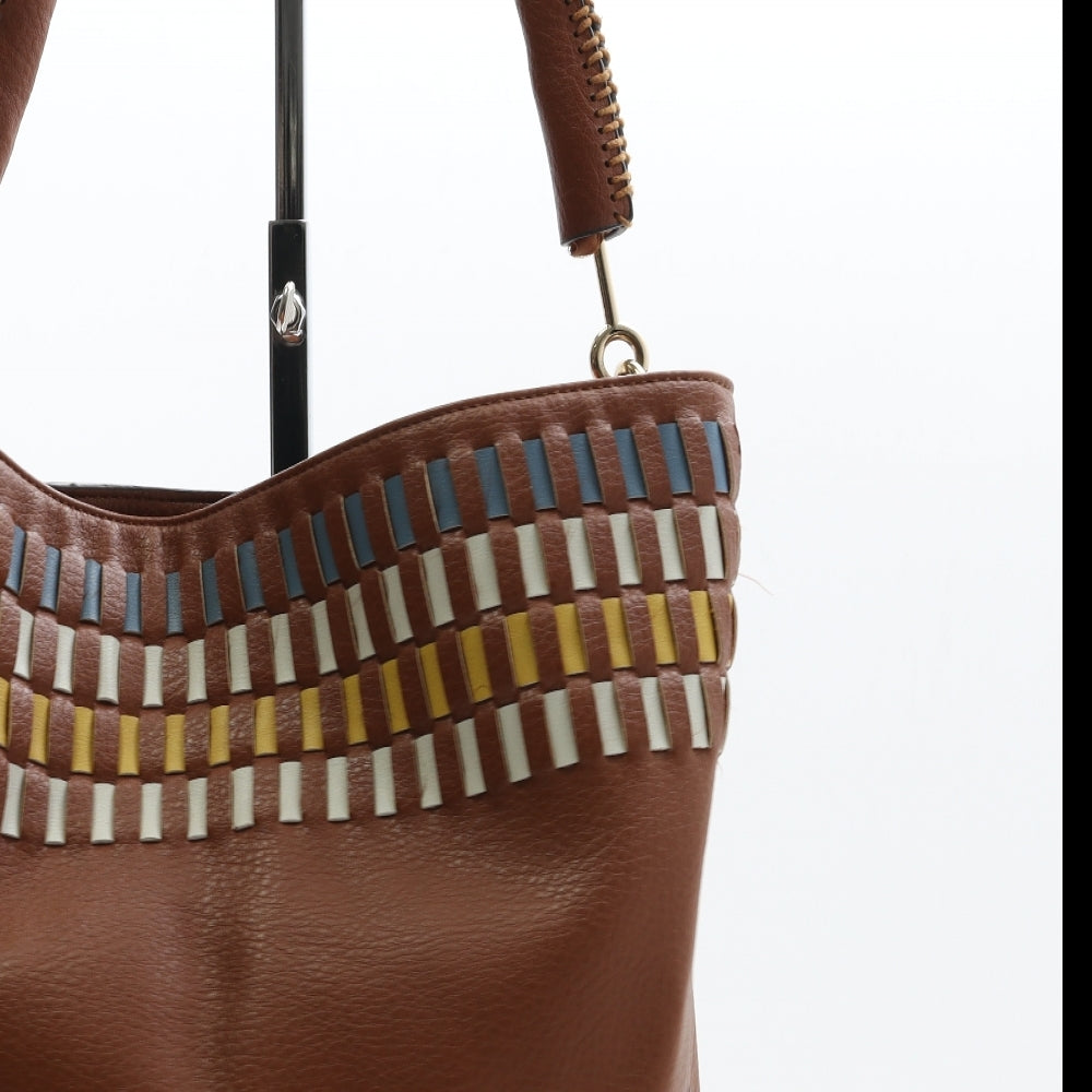NEXT Womens Brown Polyurethane Top Handle Bag Size Large