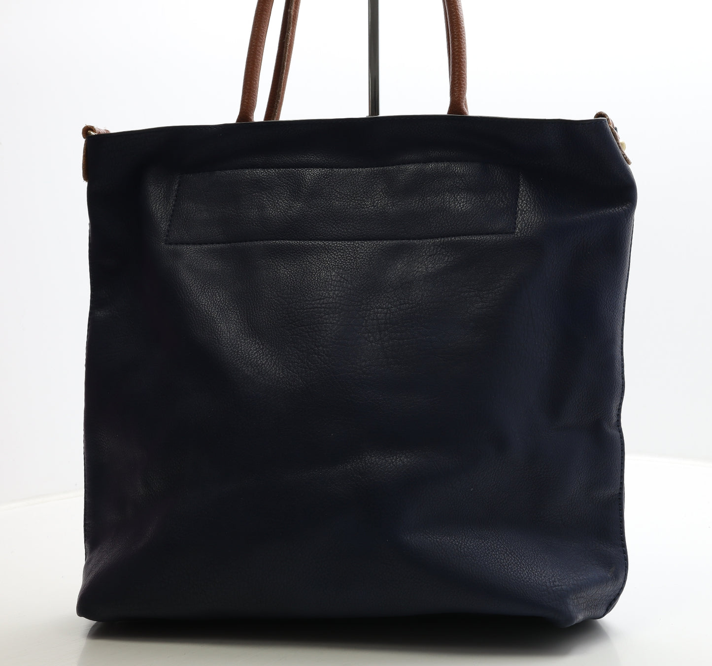 Preworn Womens Blue Polyurethane Top Handle Bag Size Large