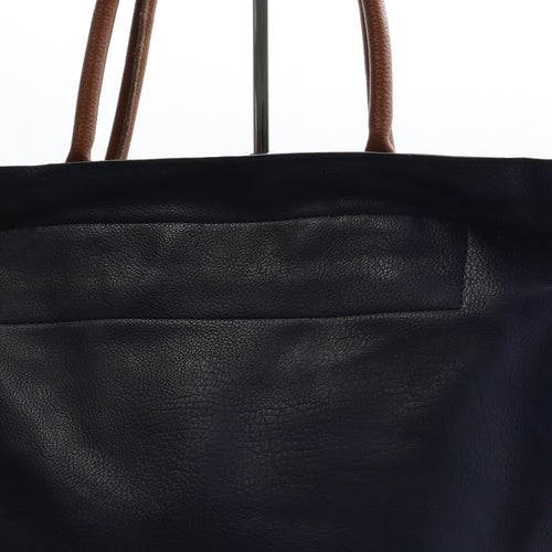 Preworn Womens Blue Polyurethane Top Handle Bag Size Large