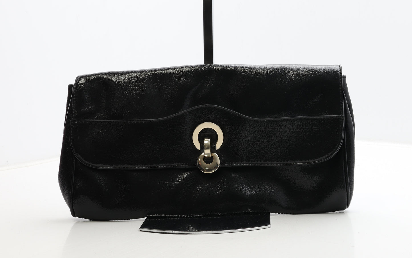 John Lewis Womens Black PVC Clutch Size Medium