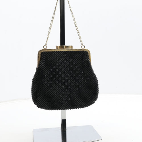 Golden Name Womens Black Polyester Top Handle Bag Size Small