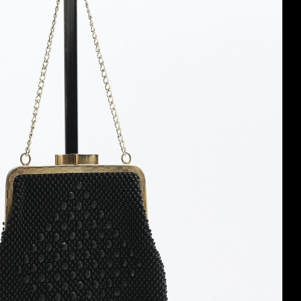Golden Name Womens Black Polyester Top Handle Bag Size Small