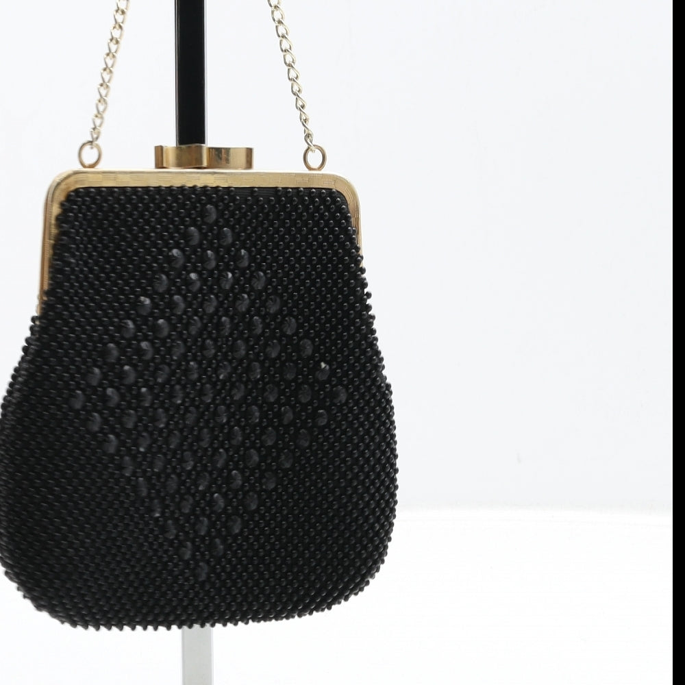 Golden Name Womens Black Polyester Top Handle Bag Size Small