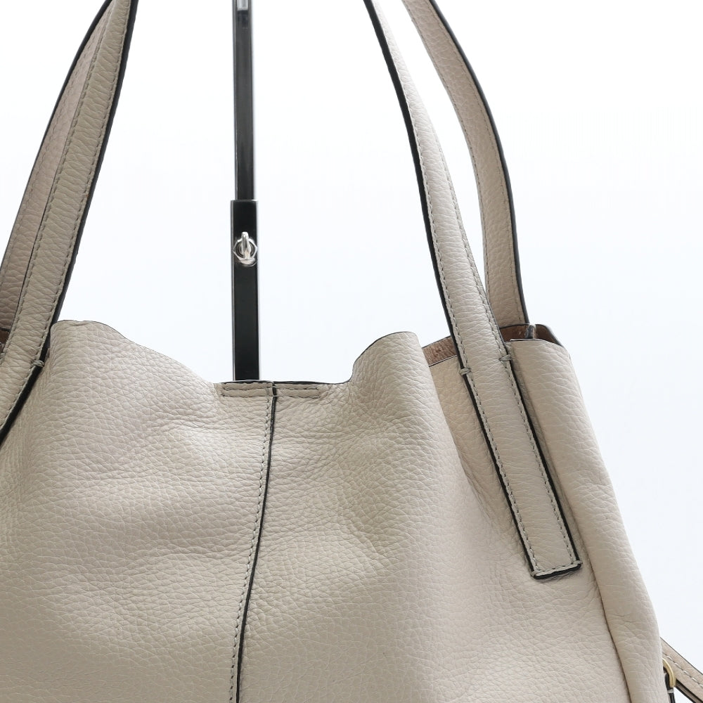 Marks and Spencer Womens Beige Leather Top Handle Bag Size Large
