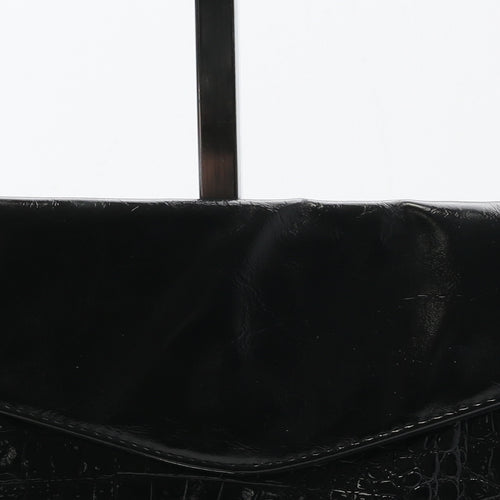 Dorothy Perkins Womens Black PVC Clutch Size Small - Croc Texture