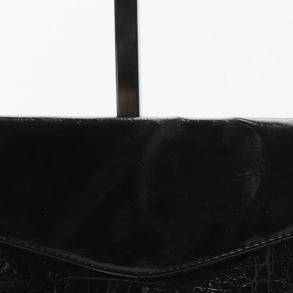 Dorothy Perkins Womens Black PVC Clutch Size Small - Croc Texture