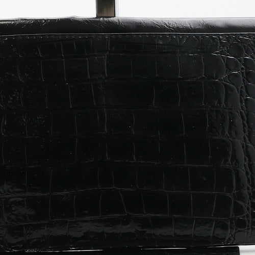 Dorothy Perkins Womens Black PVC Clutch Size Small - Croc Texture