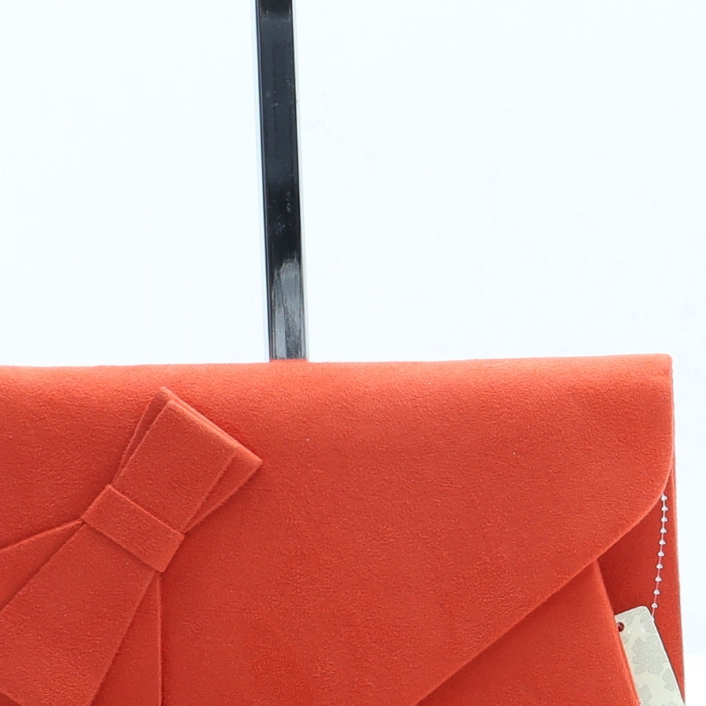 Brand New Womens Orange Suede Clutch Size Small