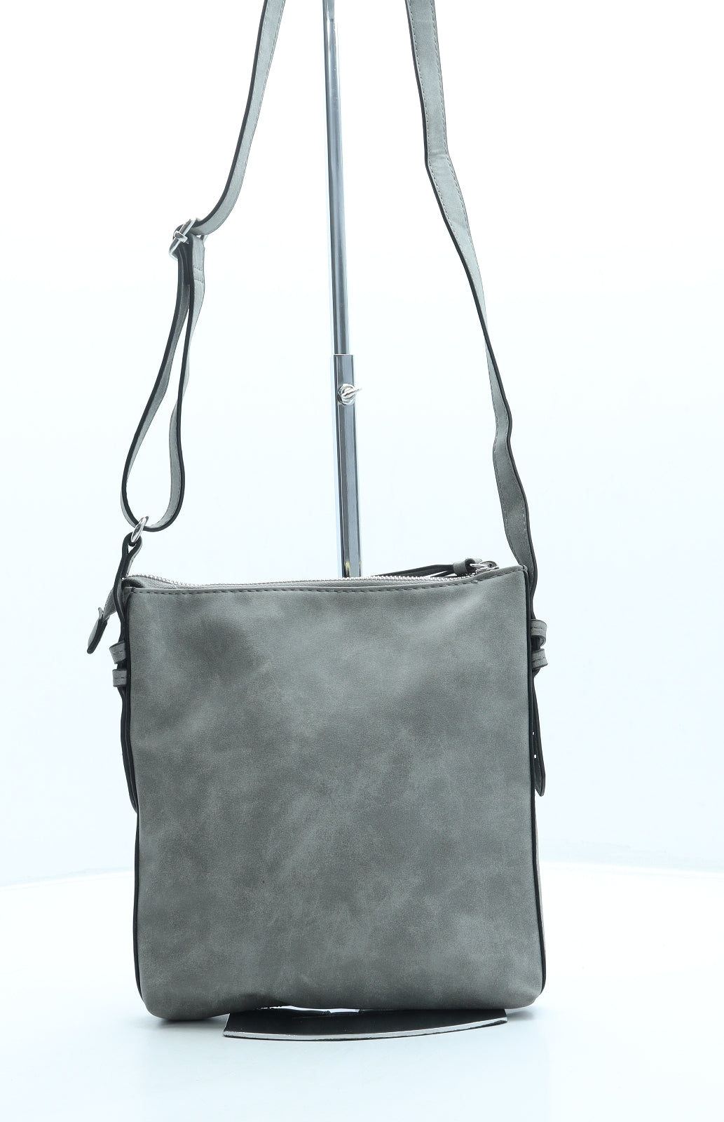 F&F Womens Grey Leather Crossbody Size Small