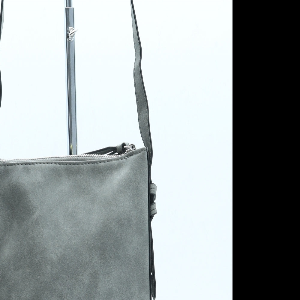 F&F Womens Grey Leather Crossbody Size Small