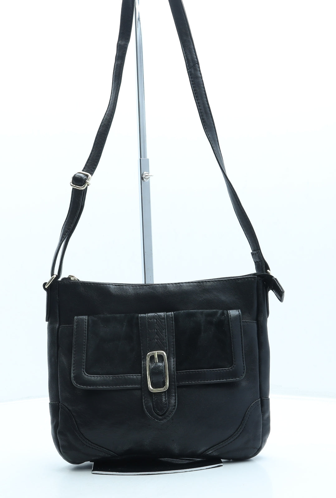 Debenhams Womens Black Leather Crossbody Size Small