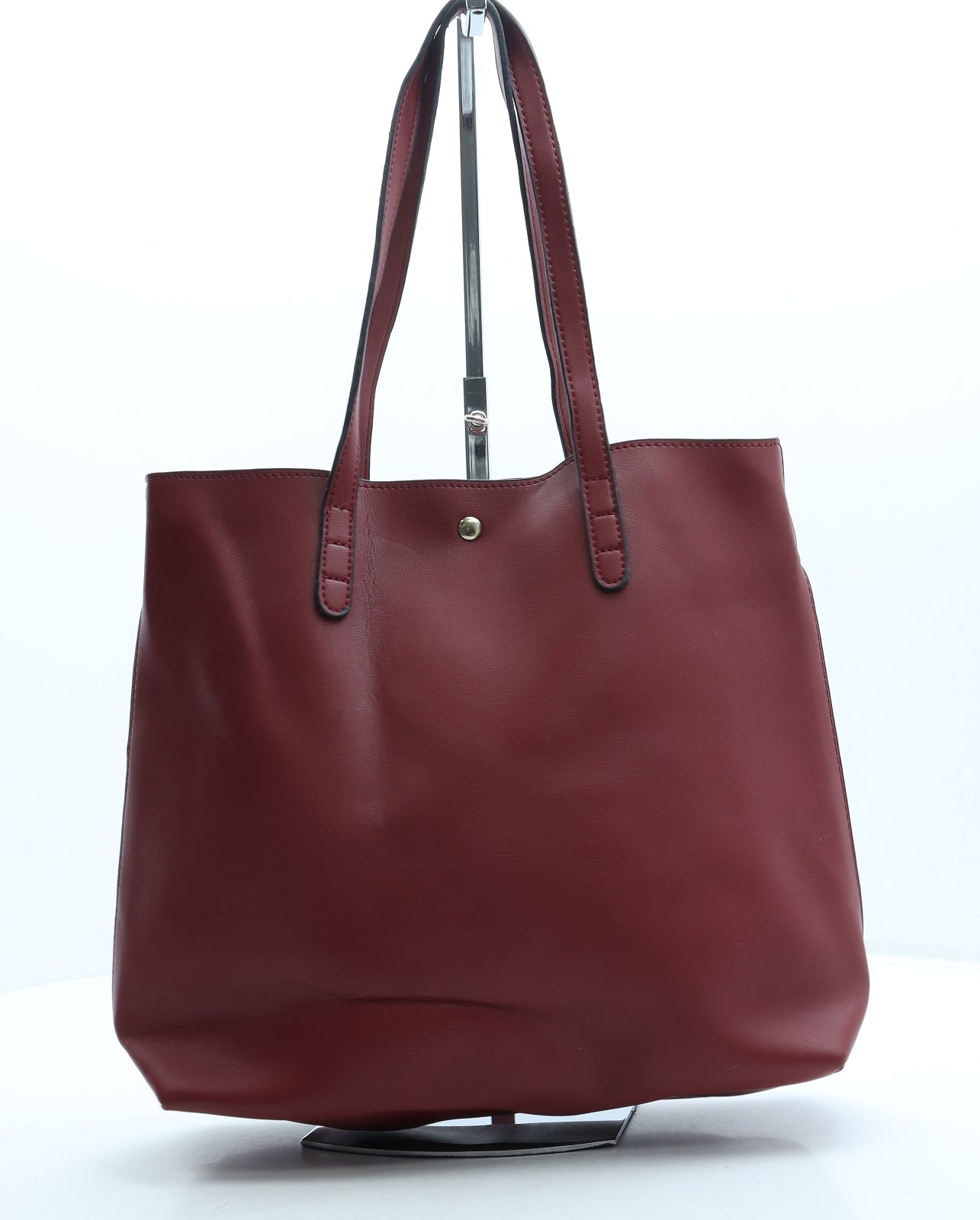 Preworn Womens Red Leather Hobo Bag Size Large