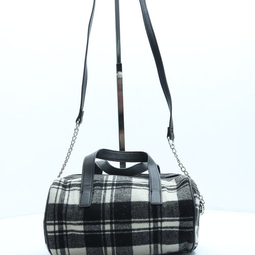New Look Womens Black Plaid Polyester Crossbody Size Small