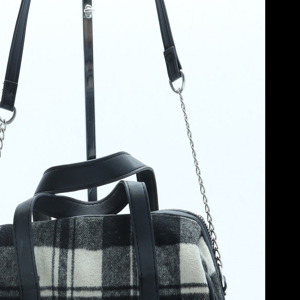 New Look Womens Black Plaid Polyester Crossbody Size Small